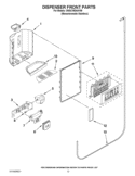 DISPENSER FRONT PARTS Diagram and Parts List for 3WSC19D4AY00  Whirlpool Refrigerator