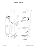 HOOD PARTS Diagram and Parts List for GXI6536DXS2  Whirlpool Range Hood