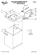 TOP AND CABINET PARTS Diagram and Parts List for LXR7244JQ2  Whirlpool Washer