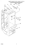 REFRIGERATOR LINER Diagram and Parts List for KSRP22KDAL00  KitchenAid Refrigerator