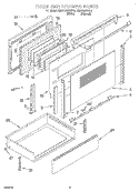 DOOR AND DRAWER Diagram and Parts List for KERC500EWH3  KitchenAid Range