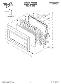 DOOR PARTS Diagram and Parts List for YMT4110SKQ0  Whirlpool Microwave