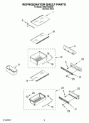REFRIGERATOR SHELF PARTS Diagram and Parts List for KBUDT4265E04  KitchenAid Refrigerator