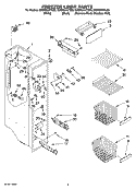 FREEZER LINER PARTS Diagram and Parts List for GD5RHAXTS00  Whirlpool Refrigerator