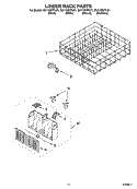 LOWER RACK PARTS Diagram and Parts List for GU1100XTLS1  Whirlpool Dishwasher