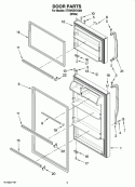 DOOR PARTS Diagram and Parts List for ET5WSEXVQ00  Whirlpool Refrigerator