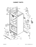 CABINET PARTS Diagram and Parts List for WRF736SDAF10  Whirlpool Refrigerator
