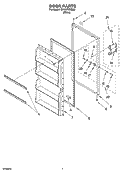DOOR PARTS Diagram and Parts List for EV120FXKQ05  Whirlpool Freezer