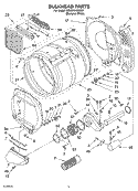 BULKHEAD PARTS Diagram and Parts List for 3RLGR5437KQ1  Whirlpool Dryer
