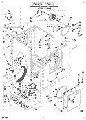 CABINET Diagram and Parts List for LGR5624BN1  Whirlpool Dryer