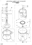 AGITATOR, BASKET AND TUB Diagram and Parts List for KAWE668BAL1  KitchenAid Washer