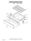 DRAWER & BROILER PARTS Diagram and Parts List for WFE260LXB0  Whirlpool Range