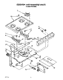COOKTOP AND MANIFOLD, LIT/OPTIONAL Diagram and Parts List for FGP210VW4  Roper Range