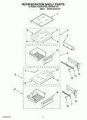 REFRIGERATOR SHELF PARTS Diagram and Parts List for KSSO42QTX03  KitchenAid Refrigerator