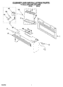 CABINET AND INSTALLATION PARTS Diagram and Parts List for MHE14XMQ2  Roper Microwave