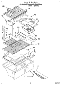 SHELF Diagram and Parts List for 4ET18ZKXDW02  Whirlpool Refrigerator