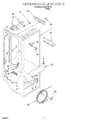 REFRIGERATOR LINER Diagram and Parts List for 3XART722F01  Whirlpool Refrigerator