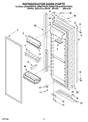 REFRIGERATOR DOOR Diagram and Parts List for KSRB27FHBL05  KitchenAid Refrigerator