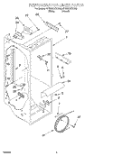 REFRIGERATOR LINER Diagram and Parts List for 4YGD27DCHT00  Whirlpool Refrigerator