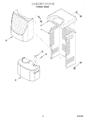 CABINET Diagram and Parts List for DH40J0  Whirlpool Dehumidifier