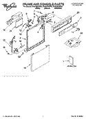 FRAME AND CONSOLE PARTS Diagram and Parts List for DU840SWPQ2  Whirlpool Dishwasher