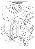 CONTROLS AND REAR PANEL Diagram and Parts List for LSQ9564JT1  Whirlpool Washer