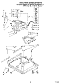 MACHINE BASE Diagram and Parts List for GSQ9631LL0  Whirlpool Washer