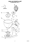 BASE AND PEDESTAL UNIT Diagram and Parts List for 5K45SSEWH0  KitchenAid Mixer