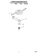 LOWER WASHARM PARTS Diagram and Parts List for GU2300XTLB1  Whirlpool Dishwasher