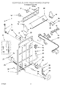 CONTROLS AND REAR PANEL Diagram and Parts List for RAB2121JW0  Roper Washer