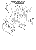 CONTROL PANEL PARTS Diagram and Parts List for RF111PXSW0  Whirlpool Range