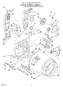 BULKHEAD Diagram and Parts List for LGC8858EQ1  Whirlpool Dryer