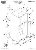 CABINET, LITERATURE Diagram and Parts List for RT21LMXJW01  Roper Refrigerator