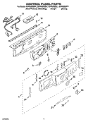 CONTROL PANEL PARTS Diagram and Parts List for GHW9250ML1  Whirlpool Washer