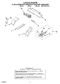 LATCH Diagram and Parts List for KEMS307GBT4  KitchenAid Microwave Oven Combo