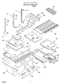 SHELF Diagram and Parts List for GT19DKXHW00  Whirlpool Refrigerator