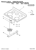 COOKTOP PARTS Diagram and Parts List for YKERA205PB2  KitchenAid Range