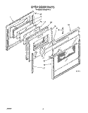OVEN DOOR Diagram and Parts List for RM288PXV4  Whirlpool Microwave Oven Combo