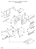 AIRFLOW AND CONTROL Diagram and Parts List for X07002F00  Roper Air Conditioner