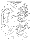 REFRIGERATOR LINER Diagram and Parts List for 2VED21ZKFW00  Whirlpool Refrigerator