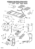 INTERIOR AND VENTILATION PARTS Diagram and Parts List for GH5176XPT1  Whirlpool Microwave