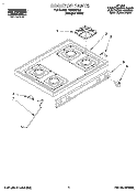 COOKTOP Diagram and Parts List for FGS385BQ2  Roper Range