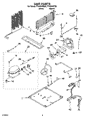 UNIT PARTS, OPTIONAL PARTS Diagram and Parts List for TT18AKXPT00  Estate Refrigerator