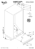 CABINET, LITERATURE Diagram and Parts List for EV150FXKQ02  Whirlpool Freezer