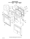 DOOR PARTS Diagram and Parts List for YKERS208XB2  KitchenAid Range