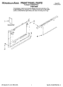 FRONT PANEL PARTS Diagram and Parts List for KUDD03STPA10  KitchenAid Dishwasher