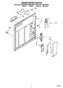 INNER DOOR PARTS Diagram and Parts List for TUD6700KB0  Estate Dishwasher