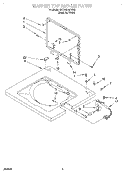 WASHER TOP AND LID Diagram and Parts List for BYCWD6274W2  Crosley Washer Dryer Combo