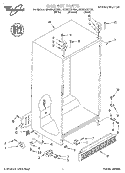 CABINET Diagram and Parts List for GD25DQXFW01  Whirlpool Refrigerator