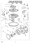 PUMP AND MOTOR PARTS Diagram and Parts List for KUDJ01TJBT1  KitchenAid Dishwasher